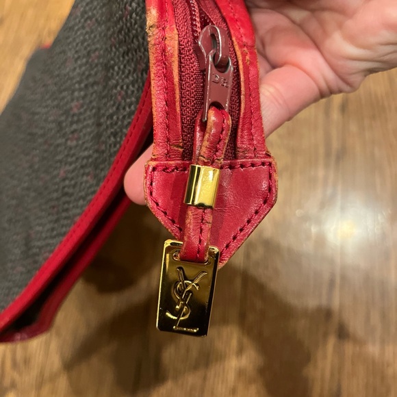 Yves Saint Laurent Red and Black Clutch - Picture 8 of 8